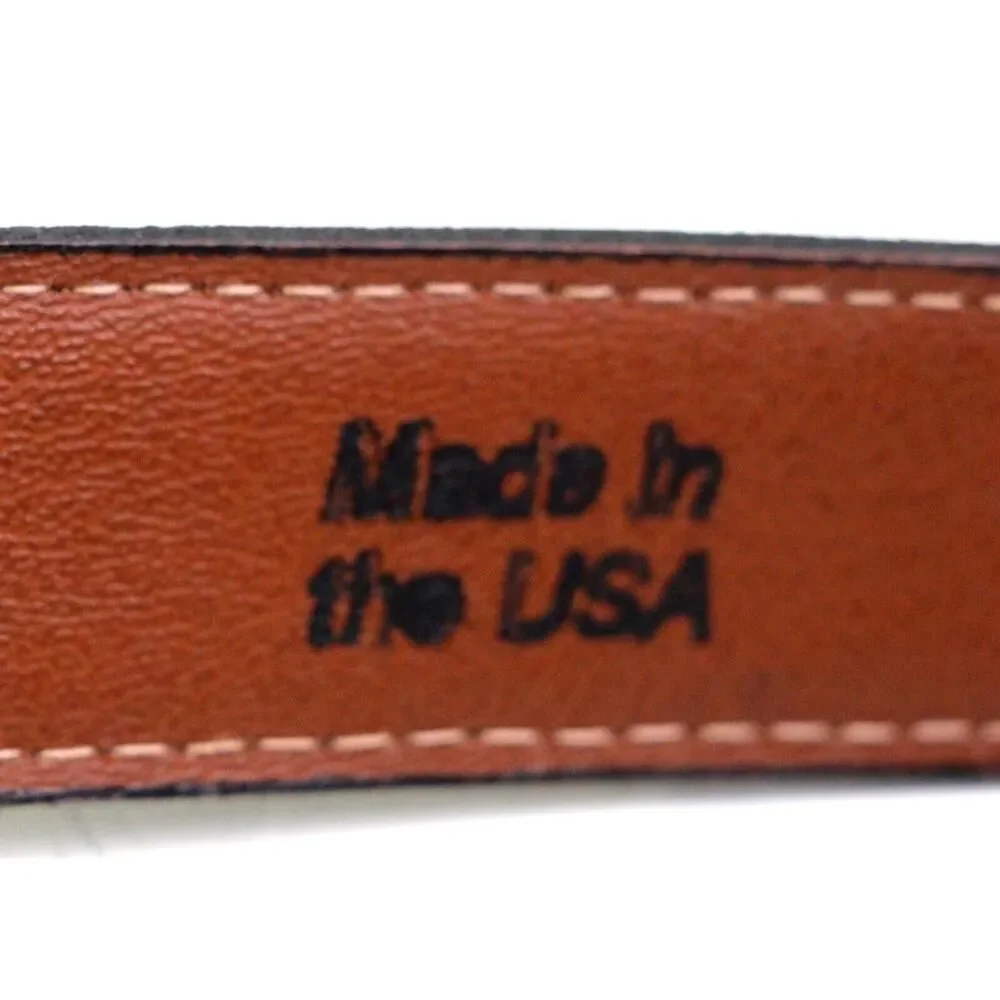 Made in USA BROWN GENUINE LEATHER 7/8